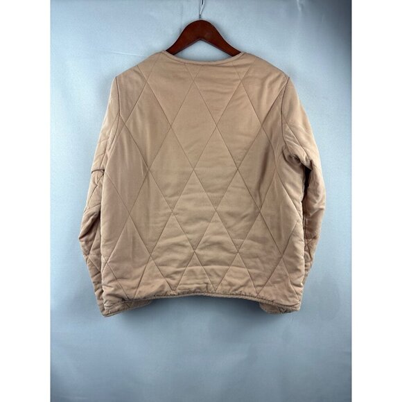 Rhythm Quilted Beige Jacket Medium Button-Up Tencel Womens - Picture 6 of 6